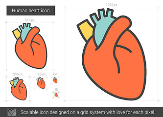 Image showing Human heart line icon.