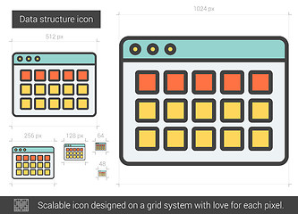 Image showing Data structure line icon.