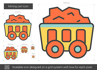 Image showing Mining cart line icon.