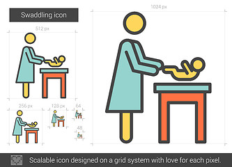 Image showing Swaddling line icon.