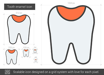 Image showing Tooth enamel line icon.