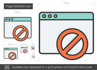 Image showing Page forbidden line icon.