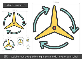Image showing Wind power line icon.