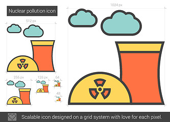 Image showing Nuclear pollution line icon.