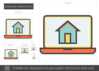 Image showing Corporate website line icon.