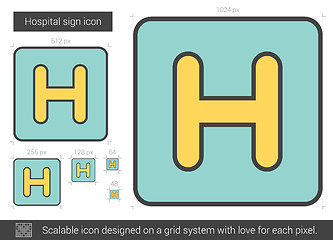 Image showing Hospital sign line icon.