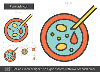 Image showing Petri dish line icon.