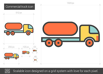 Image showing Commercial truck line icon.