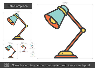 Image showing Table lamp line icon.