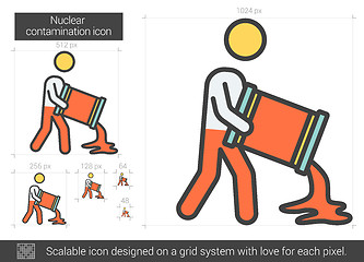 Image showing Nuclear contamination line icon.