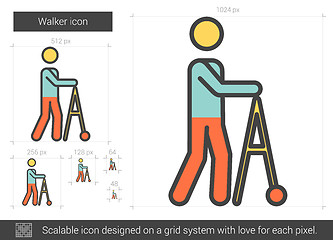 Image showing Walker line icon.