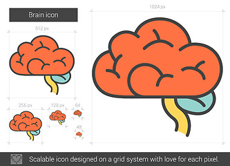 Image showing Brain line icon.