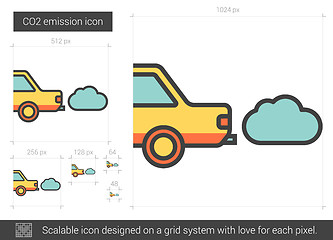 Image showing CO2 emission line icon.