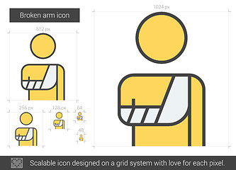 Image showing Broken arm line icon.