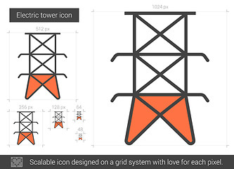 Image showing Electric tower line icon.