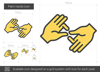 Image showing Palm hands line icon.