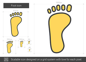 Image showing Foot line icon.