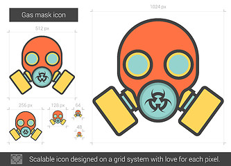 Image showing Gas mask line icon.