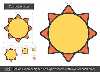 Image showing Sun power line icon.