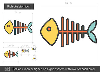 Image showing Fish skeleton line icon.