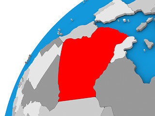 Image showing Algeria on globe in red