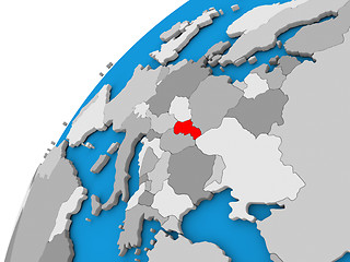 Image showing Slovakia on globe in red