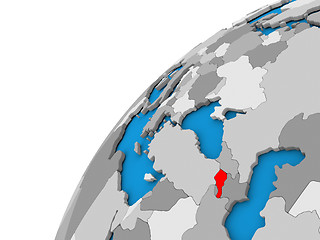 Image showing Armenia on globe in red