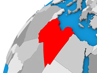 Image showing Libya on globe in red