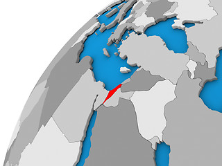 Image showing Israel on globe in red