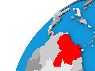 Image showing Venezuela on globe in red