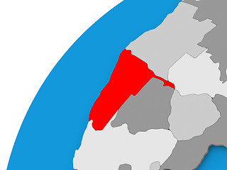 Image showing Namibia on globe in red