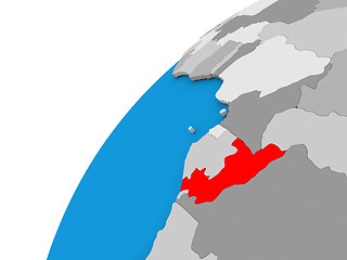 Image showing Congo on globe in red