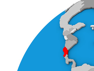 Image showing Costa Rica on globe in red