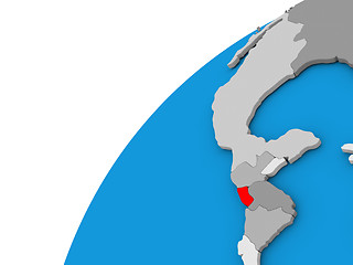 Image showing El Salvador on globe in red