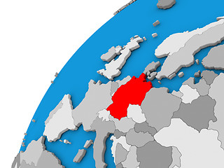 Image showing Germany on globe in red