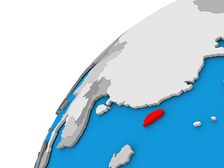 Image showing Taiwan on globe in red