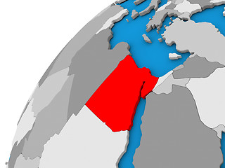 Image showing Egypt on globe in red