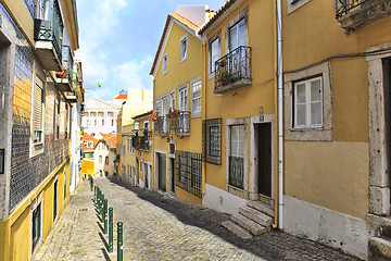 Image showing Street  in old town of Lisbon, Portugal