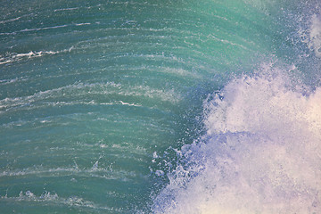 Image showing Sea surf great wave break on coastline