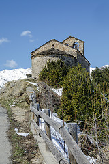 Image showing  Roman Church of Hermitage of San Quirce de Durro (Catalonia - Spain)