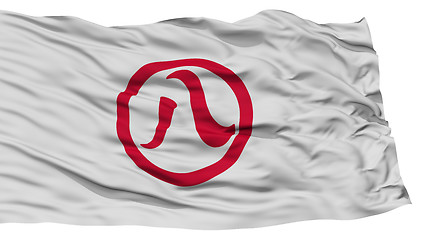 Image showing Isolated Nagoya Flag, Capital of Japan Prefecture, Waving on White Background