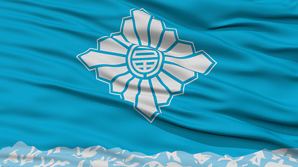 Image showing Closeup of Toyama Flag, Capital of Japan Prefecture