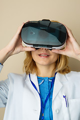 Image showing Girl in mask virtual reality