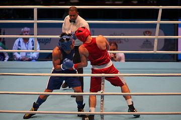 Image showing Boxing match single combat