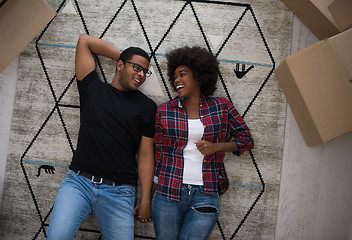 Image showing Top view of attractive young African American couple