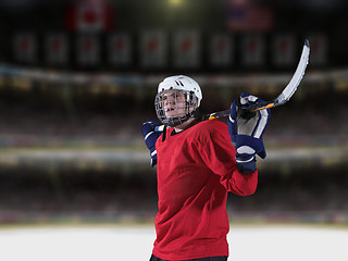 Image showing hockey player portrait