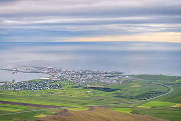 Image showing Akranes landscape seen from Akrafjall mountain