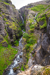 Image showing Glymur waterfall during summer in Iceland