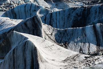 Image showing Blue glacier ice in Iceland during winter