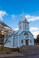 Image showing Little church in Seydisfjordur in Iceland